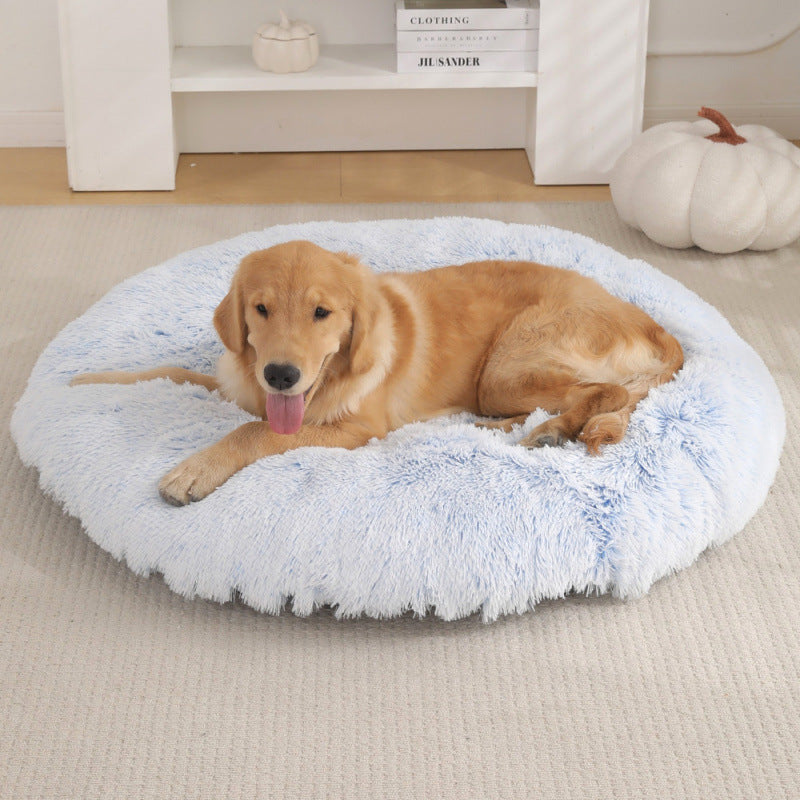 Round Plush Warm Pet Sleeping Mat Bed House