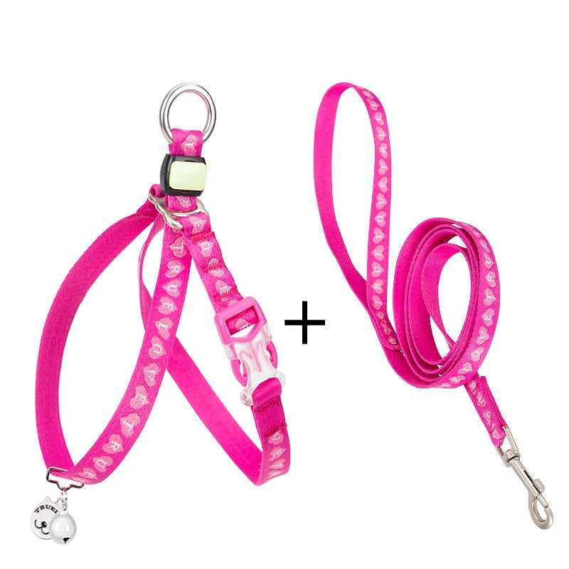 Bell Style Pet Chest Harness Leash Vest Set