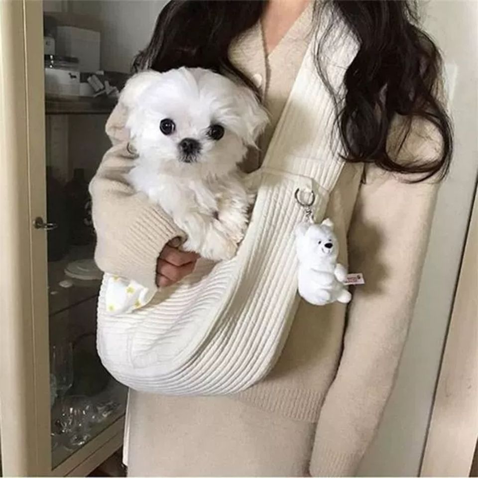 Handmade Canvas Pet Carrier Shoulder Tote Bag