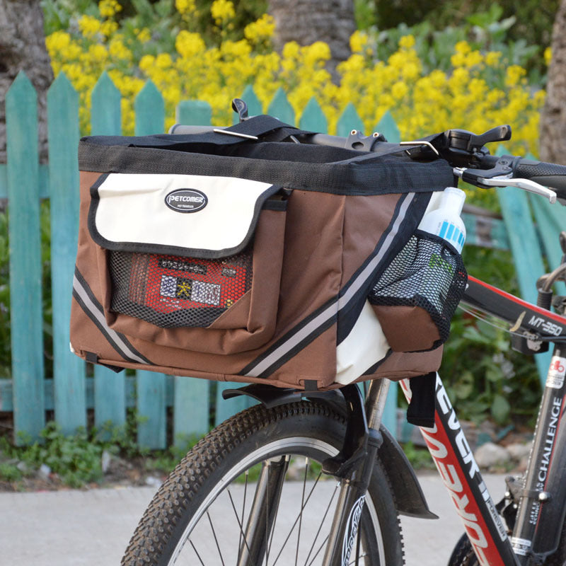 Pet Bicycle Front Basket Carrier Bag Removable Transport Seat
