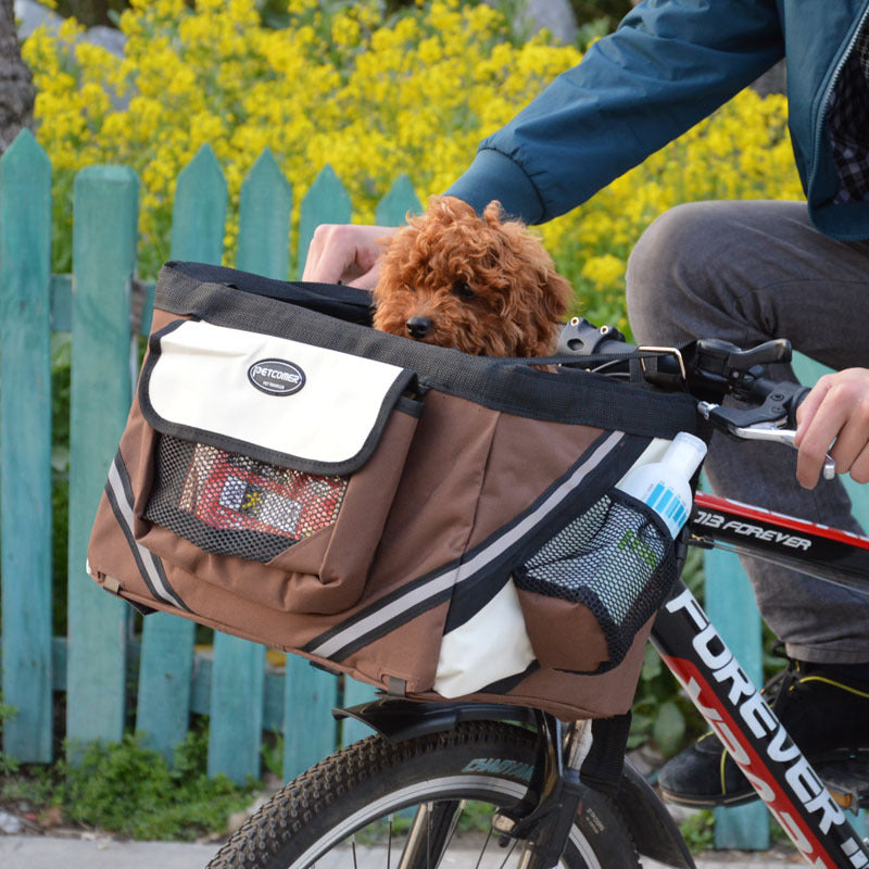 Pet Bicycle Front Basket Carrier Bag Removable Transport Seat