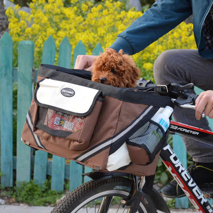 Pet Bicycle Front Basket Carrier Bag Removable Transport Seat