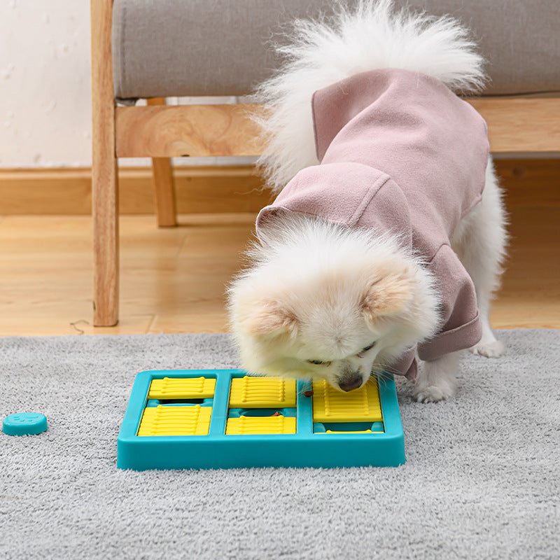 Rotating Interactive Pet Toy With Slow Feeding Food Dispenser