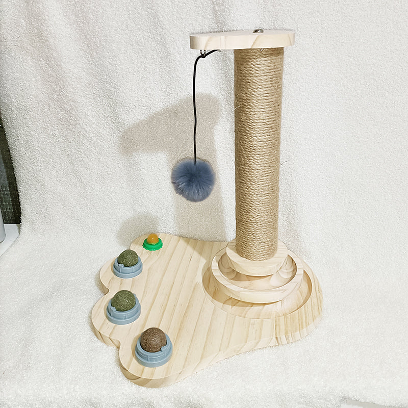 Solid Wood Pet Turntable Bite Resistant Interactive Toy