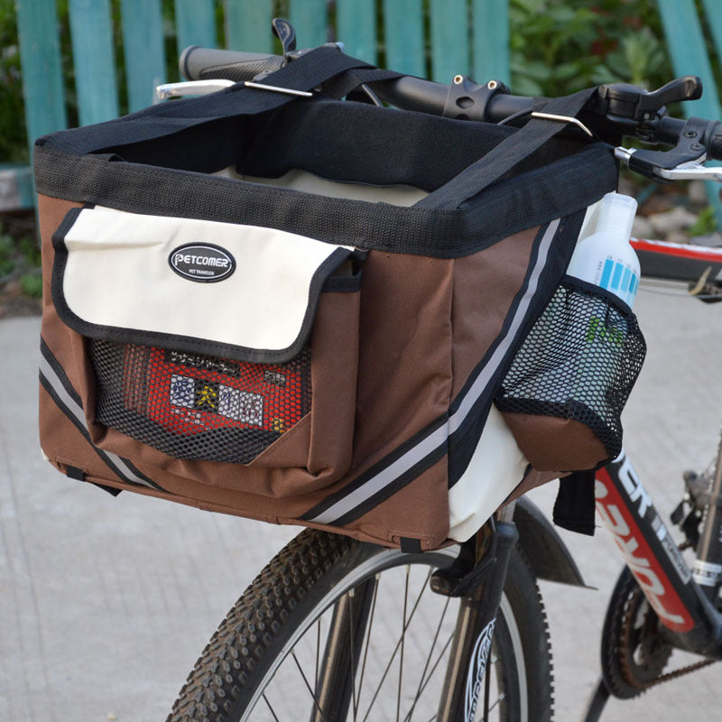 Pet Bicycle Front Basket Carrier Bag Removable Transport Seat