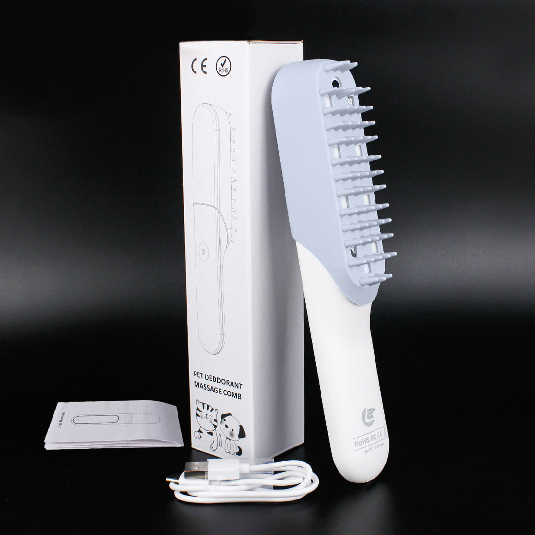 Silicone Pet Grooming Massage Brush Hair Removal Tool