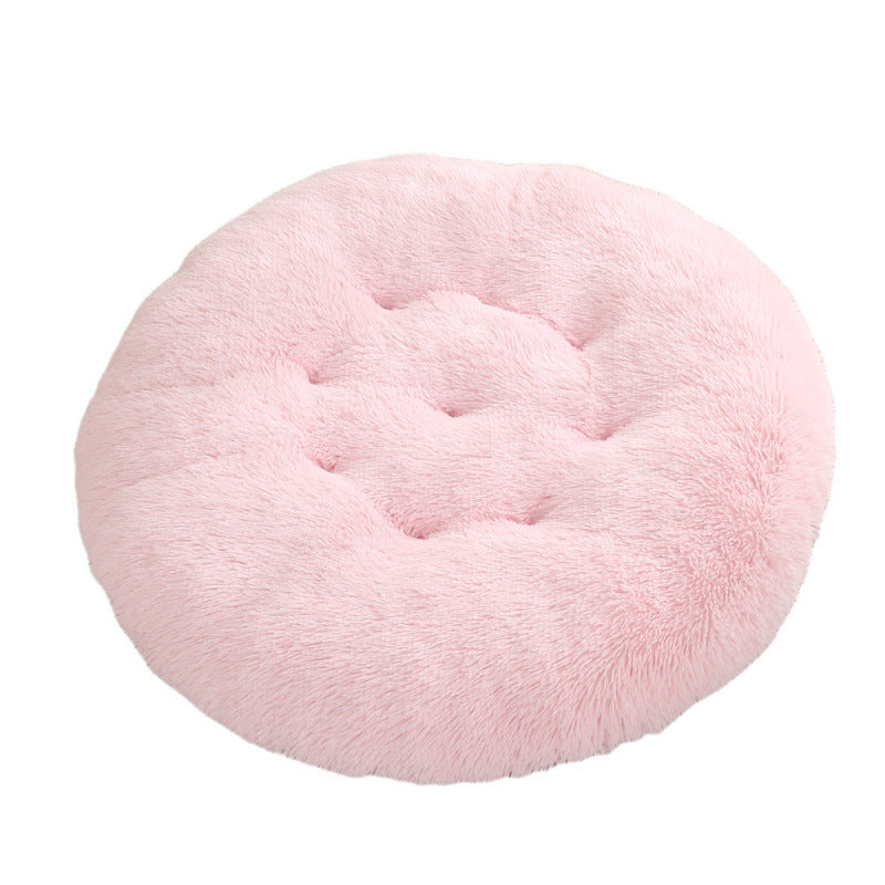 Round Plush Warm Pet Sleeping Mat Bed House