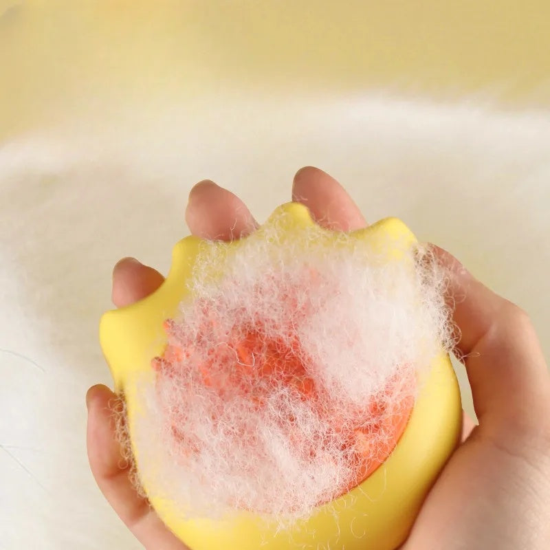 Pet Bath Massage Brush With Shampoo Dispenser Grooming Tool