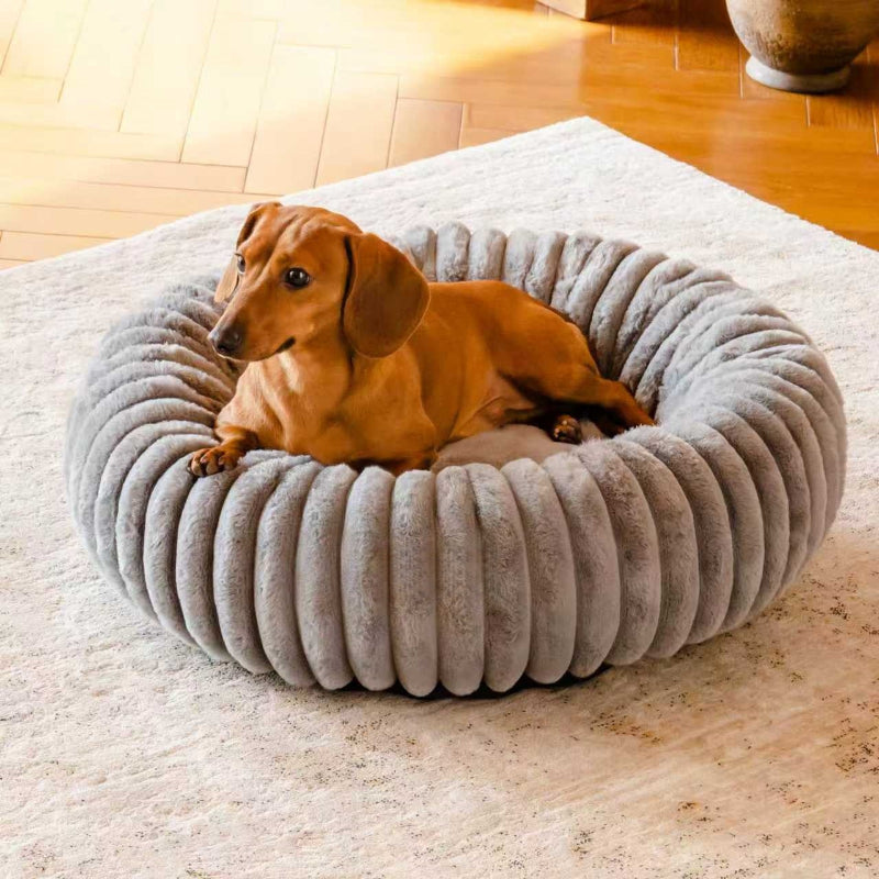 High Grammage Plush Round Winter Pet Sleeping Bed