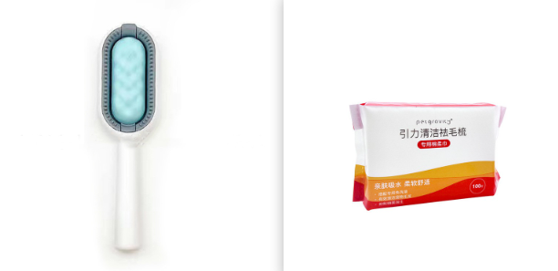 Pet Grooming Comb With Tank Hair Removal Brush Tool