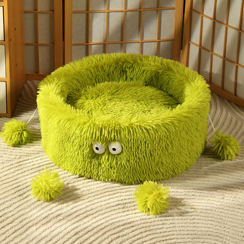 Winter Warm Cute Pet Round Bed House Nest Pad