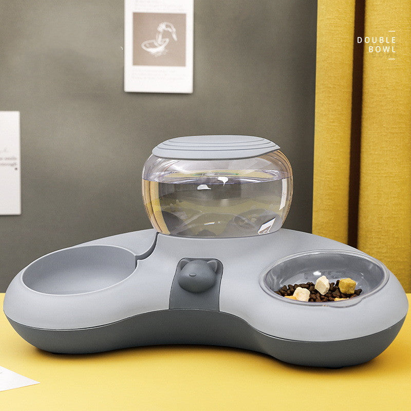 Crescent Automatic Pet Water And Food Double Bowl