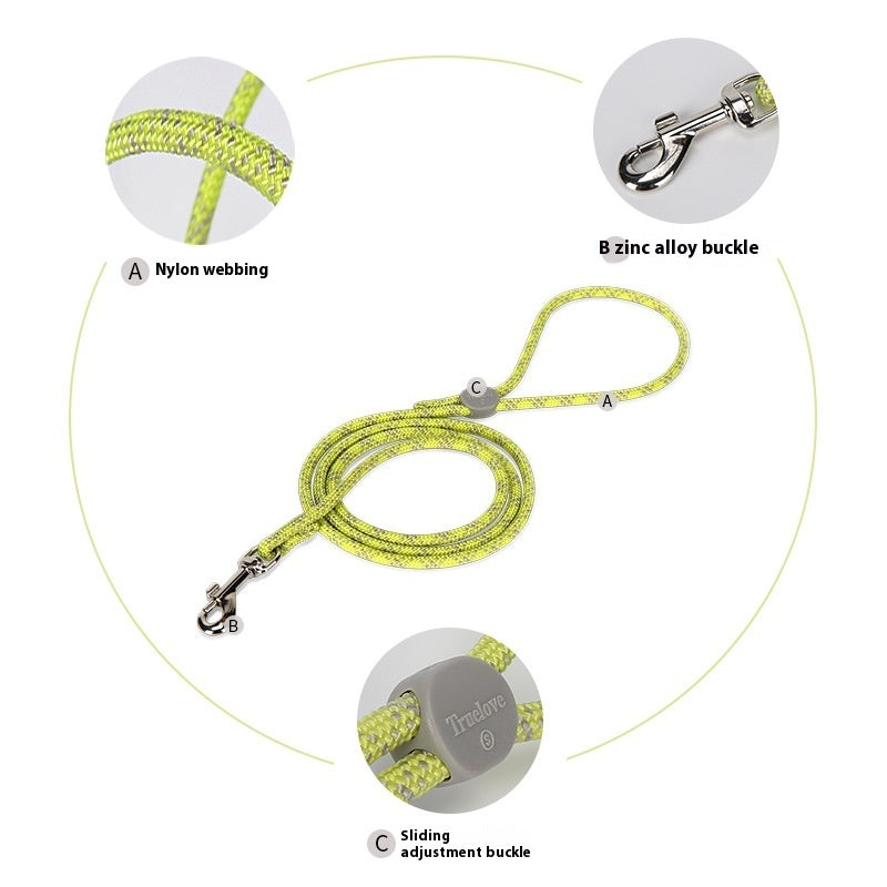 Adjustable Sliding Colorful Pet Leash Rope