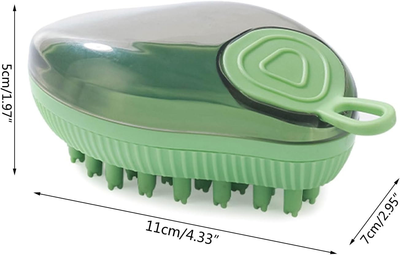 Silicone Pet Bath Brush Soap Dispenser Grooming Tool