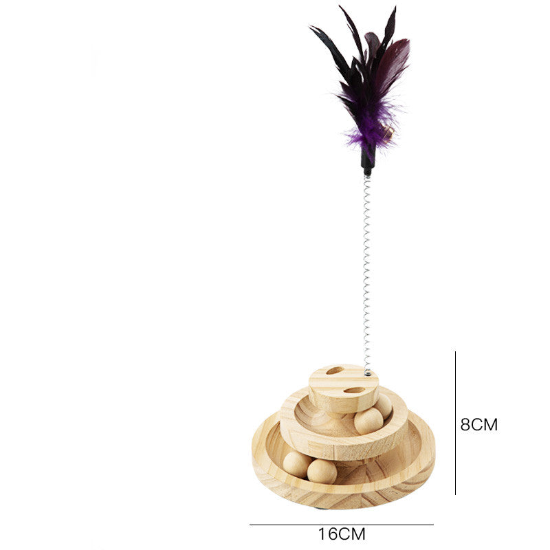 Solid Wood Pet Turntable Bite Resistant Interactive Toy