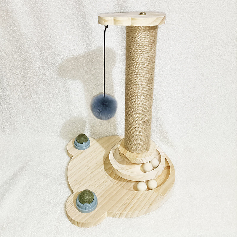 Solid Wood Pet Turntable Bite Resistant Interactive Toy
