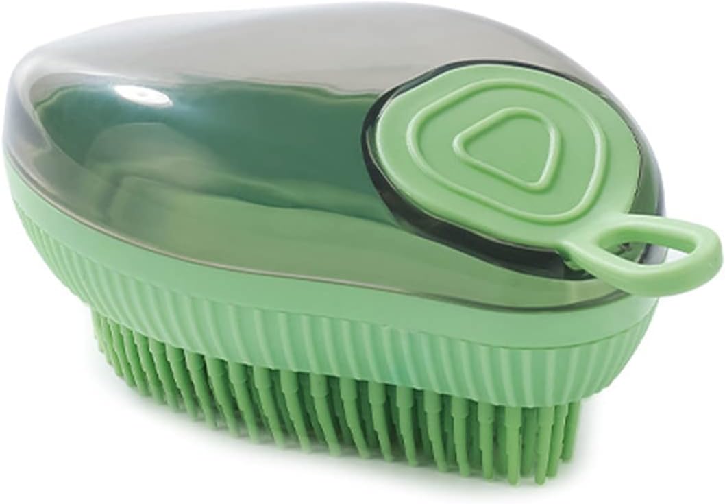 Silicone Pet Bath Brush Soap Dispenser Grooming Tool