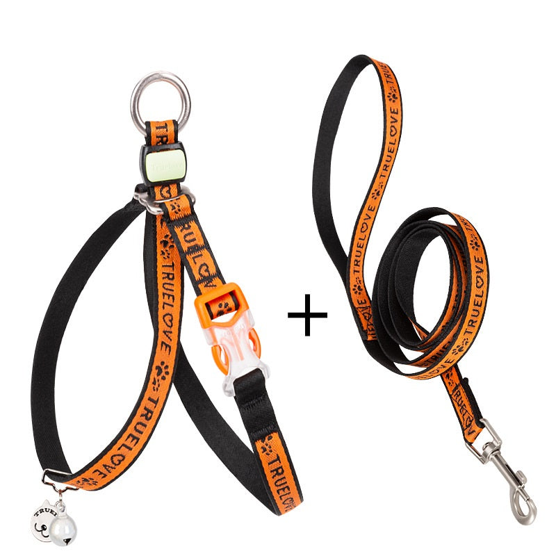 Bell Style Pet Chest Harness Leash Vest Set