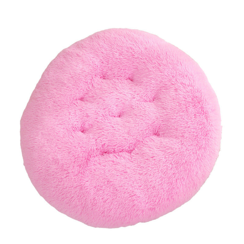 Round Plush Warm Pet Sleeping Mat Bed House