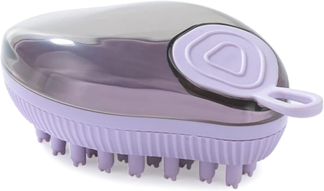 Silicone Pet Bath Brush Soap Dispenser Grooming Tool