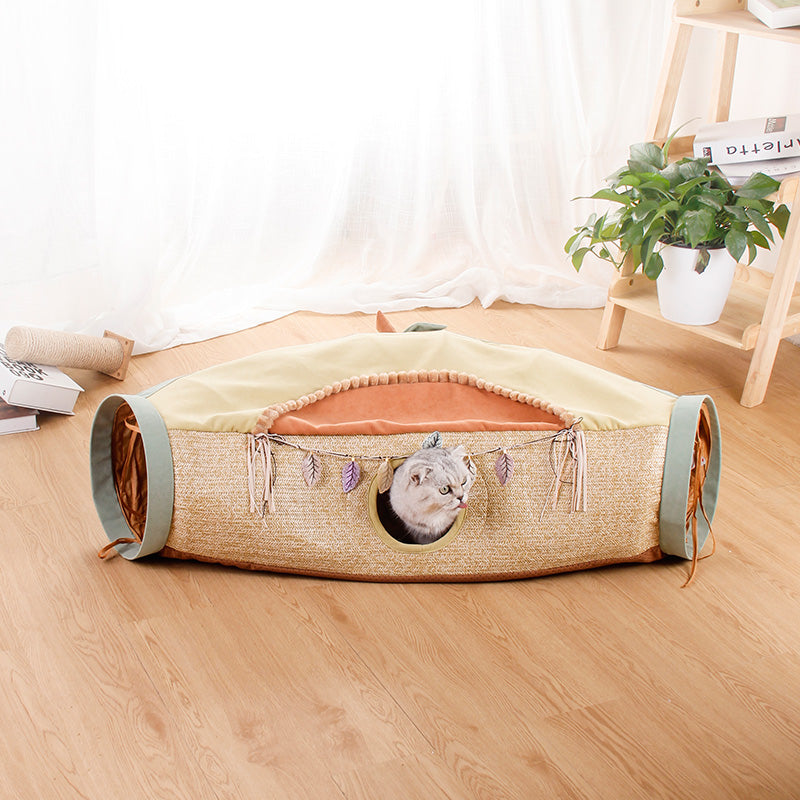 Totoro Style Pet Tunnel Litter Roll Interactive Toy