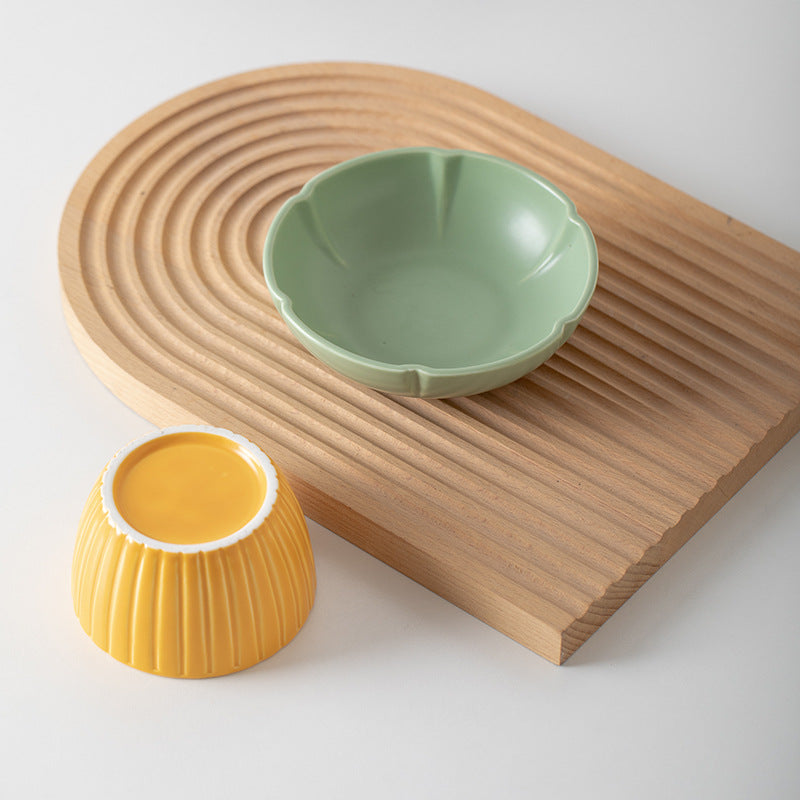 Pet Macaron Style Ceramic Feeding Bowl With Candy Colors