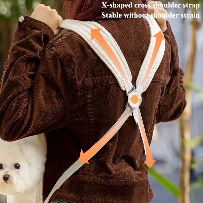 Breathable Cross Design Pet Chest Backpack Carrier Bag