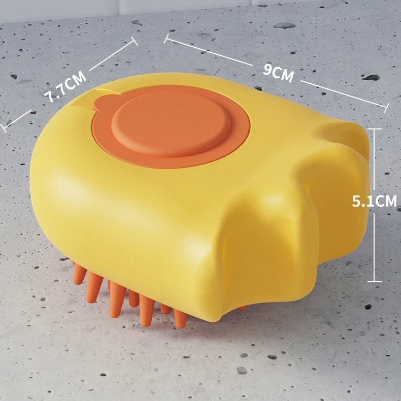 Pet Bath Massage Brush With Shampoo Dispenser Grooming Tool