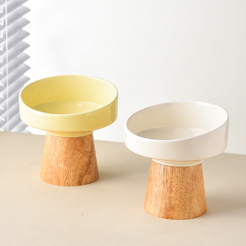 Elevated Pet Ceramic Food And Water Feeding Bowl