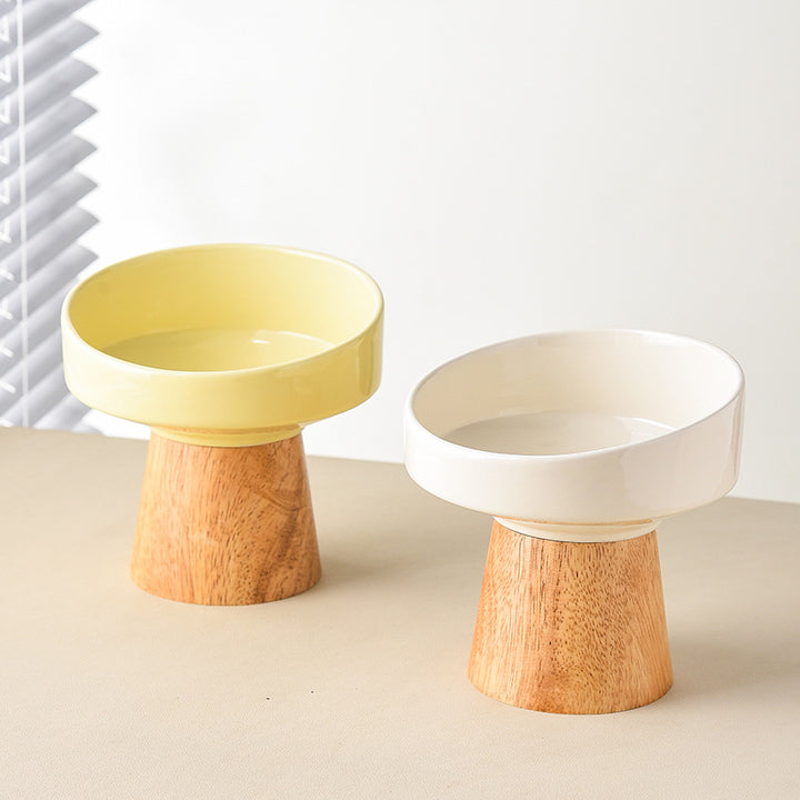 Elevated Pet Ceramic Food And Water Feeding Bowl