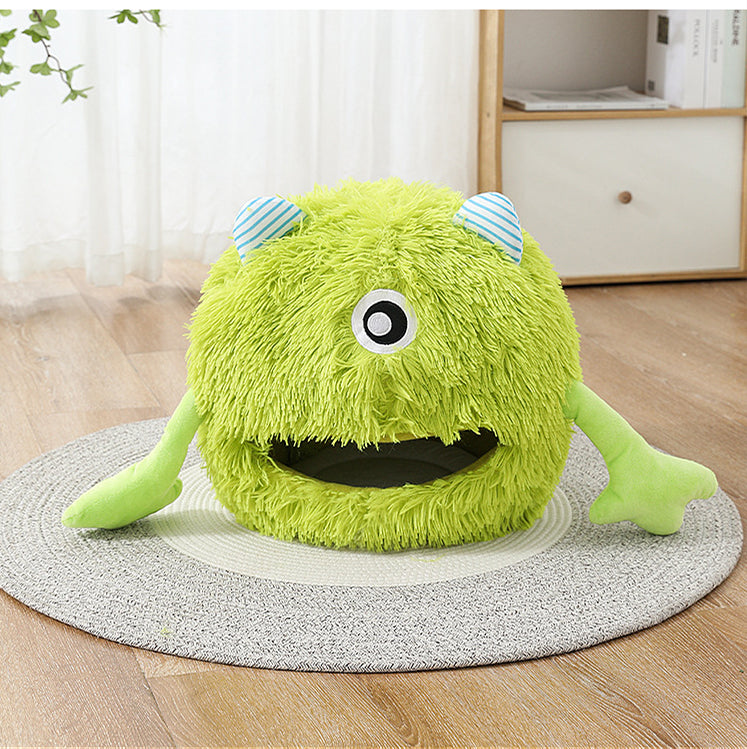 Fluffy Round Calming Plush Pet Bed Machine Washable