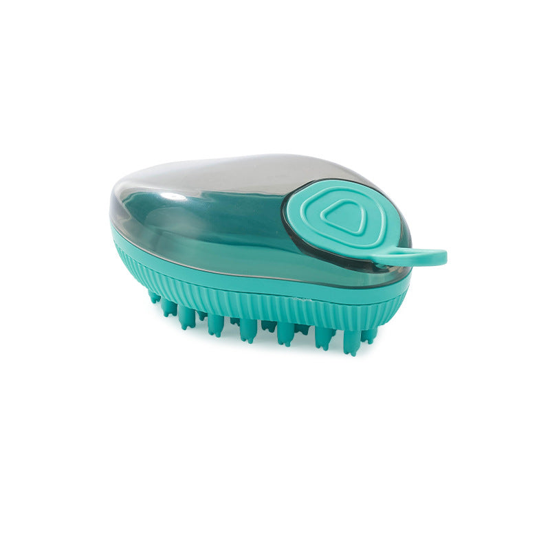 Silicone Pet Bath Brush Soap Dispenser Grooming Tool