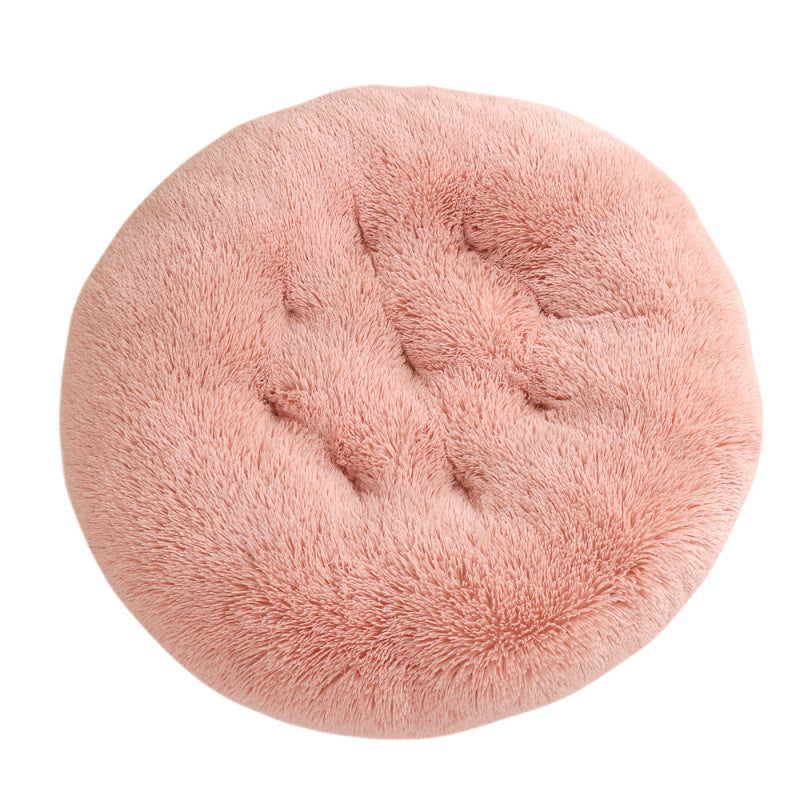 Round Plush Warm Pet Sleeping Mat Bed House