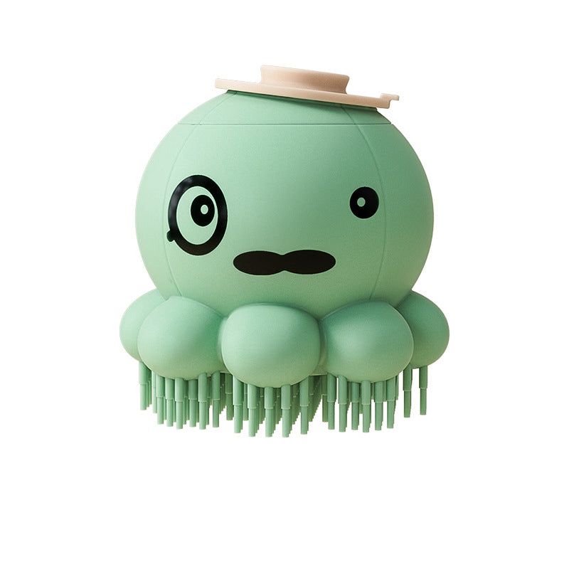 Pet Bath Silicone Massage Brush With Body Wash Dispenser