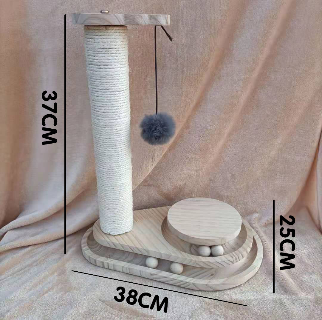Solid Wood Pet Turntable Bite Resistant Interactive Toy