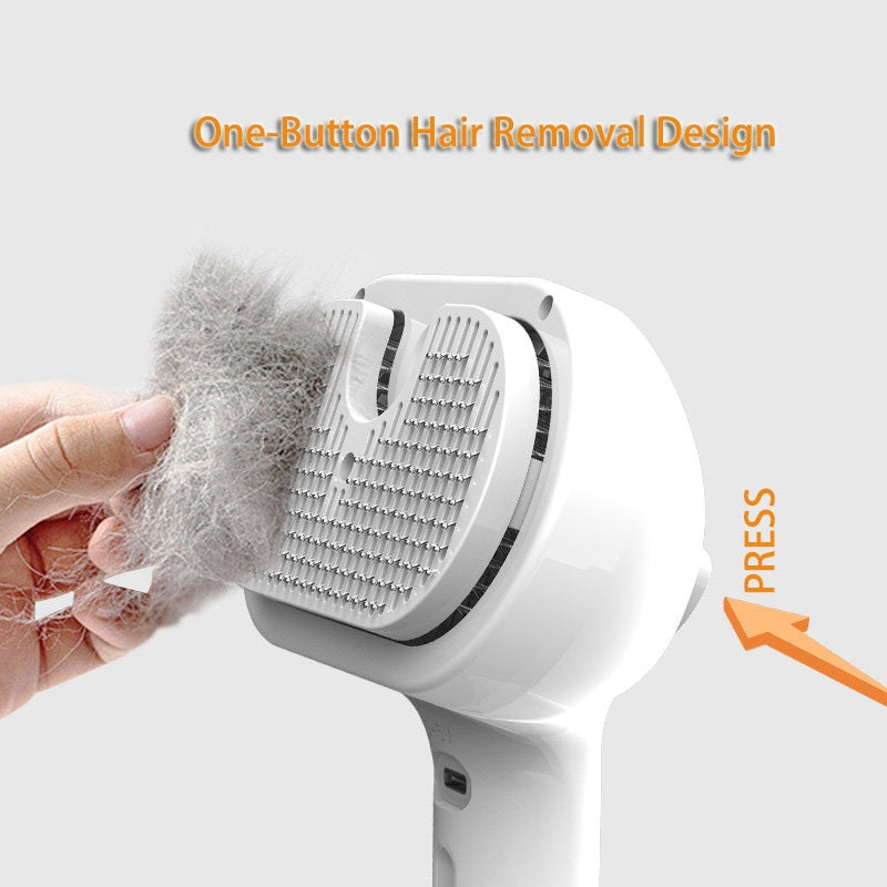 Self Cleaning Pet Grooming Brush With Built-In Mist Humidifier