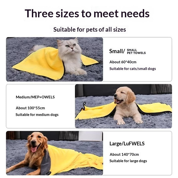 Super Absorbent Quick Dry Pet Bath Towel Golden Coat Edition