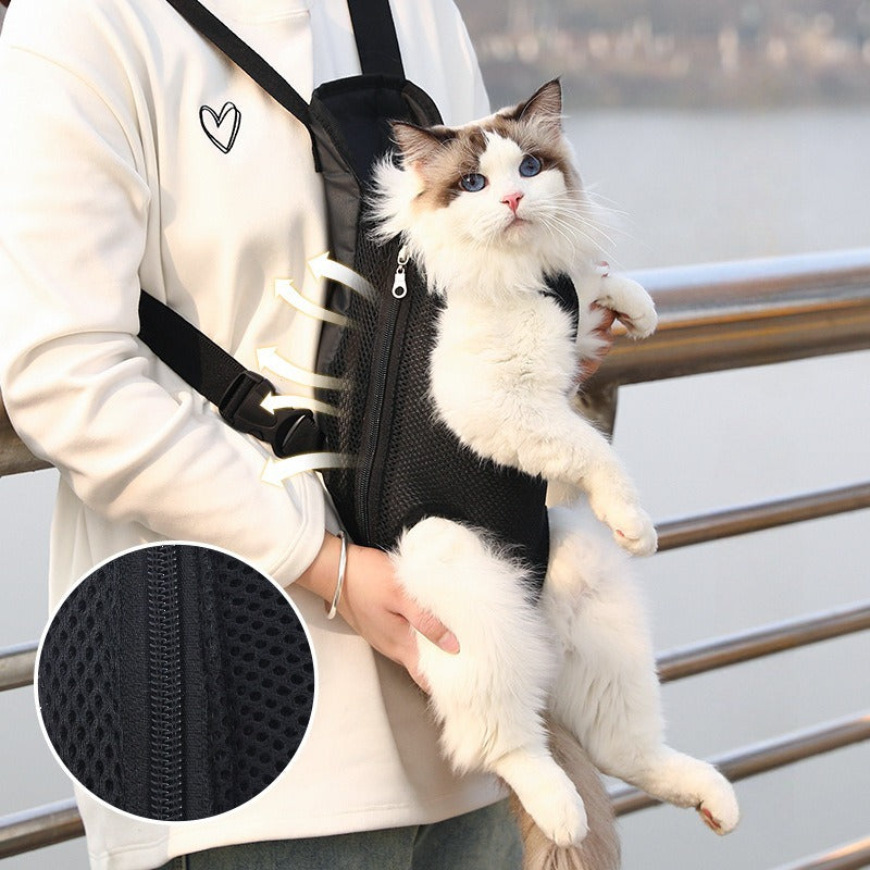 Breathable Adjustable Pet Front Carrier Backpack Hiking Bag