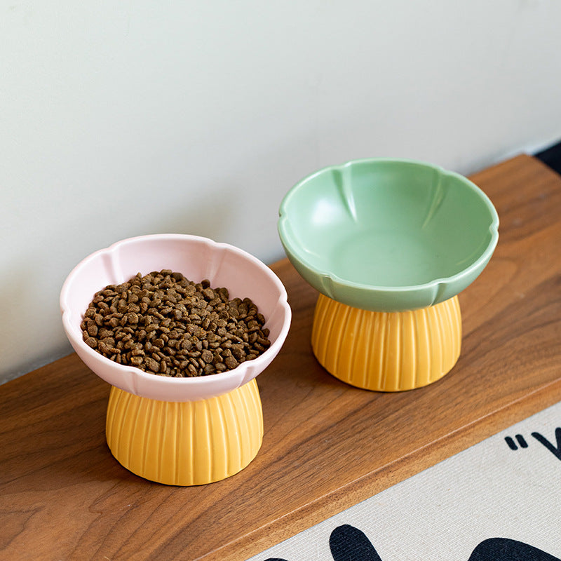 Pet Macaron Style Ceramic Feeding Bowl With Candy Colors