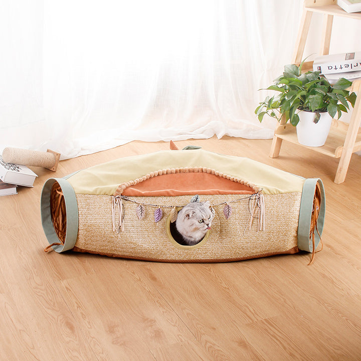 Totoro Style Pet Tunnel Litter Roll Interactive Toy