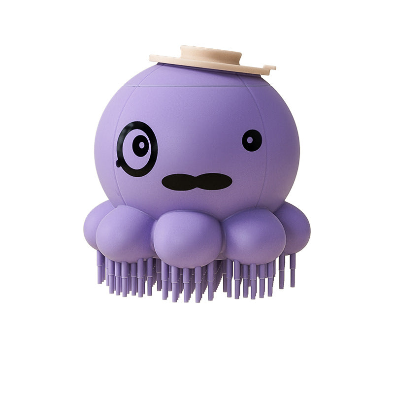 Pet Bath Silicone Massage Brush With Body Wash Dispenser