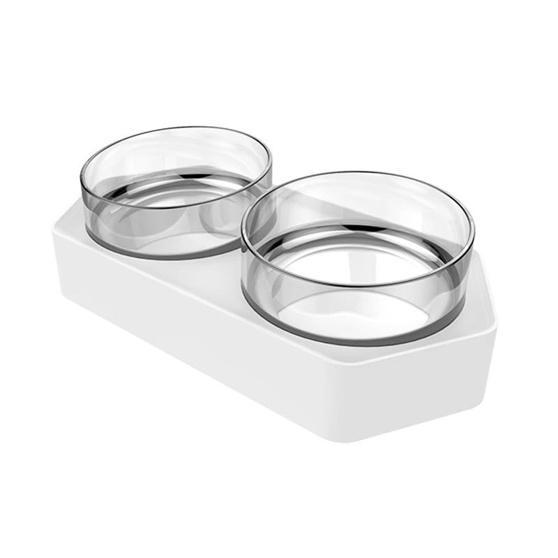 Ceramic Double Pet Feeding Bowl Raised Stand Holder