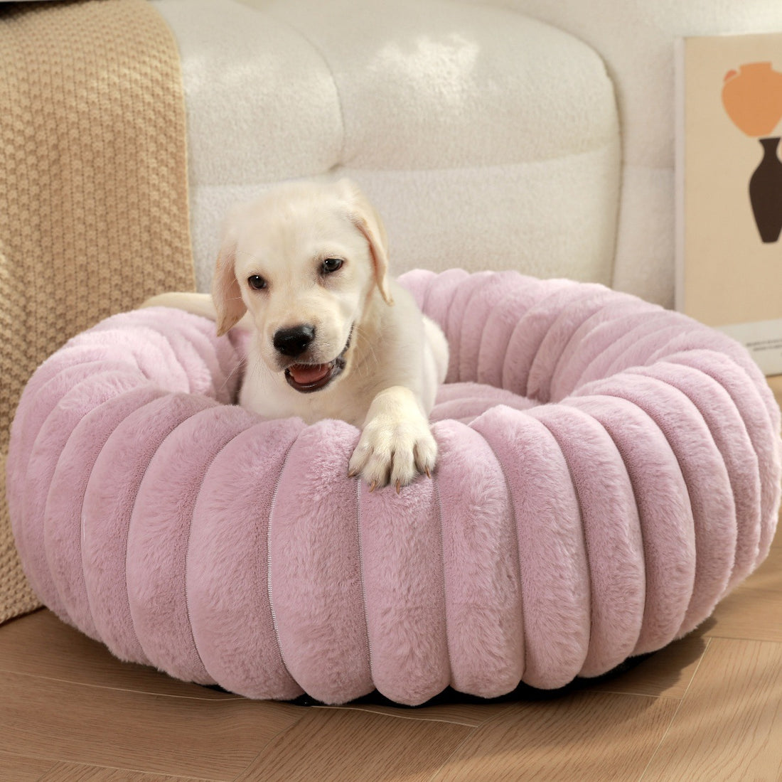 Plush Round Warm Pet Nest Winter Kennel Bed