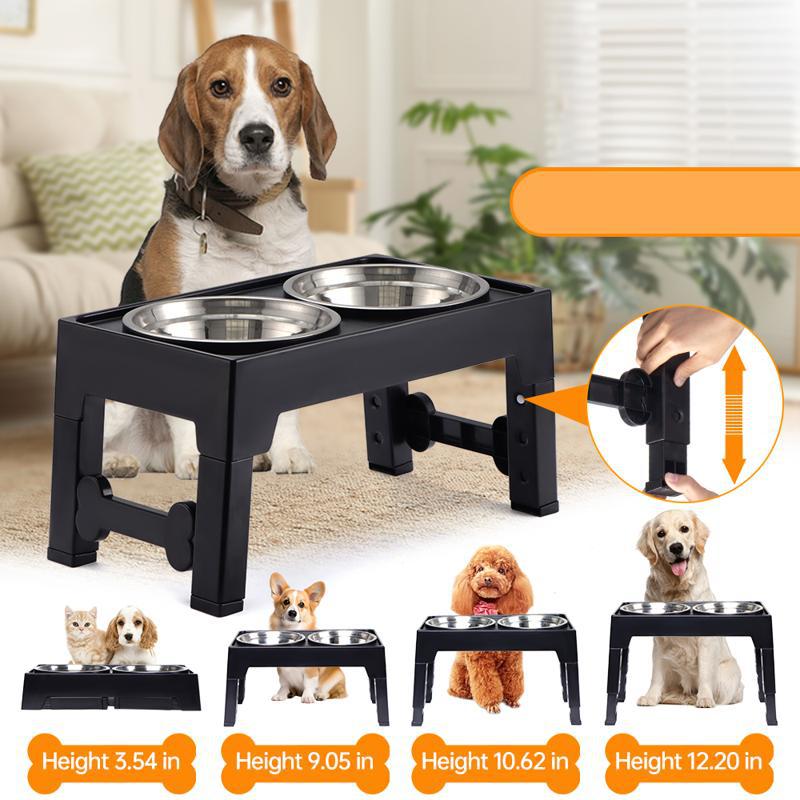 Elevated Pet Feeding Bowl Anti Tumble Neck Support Stand