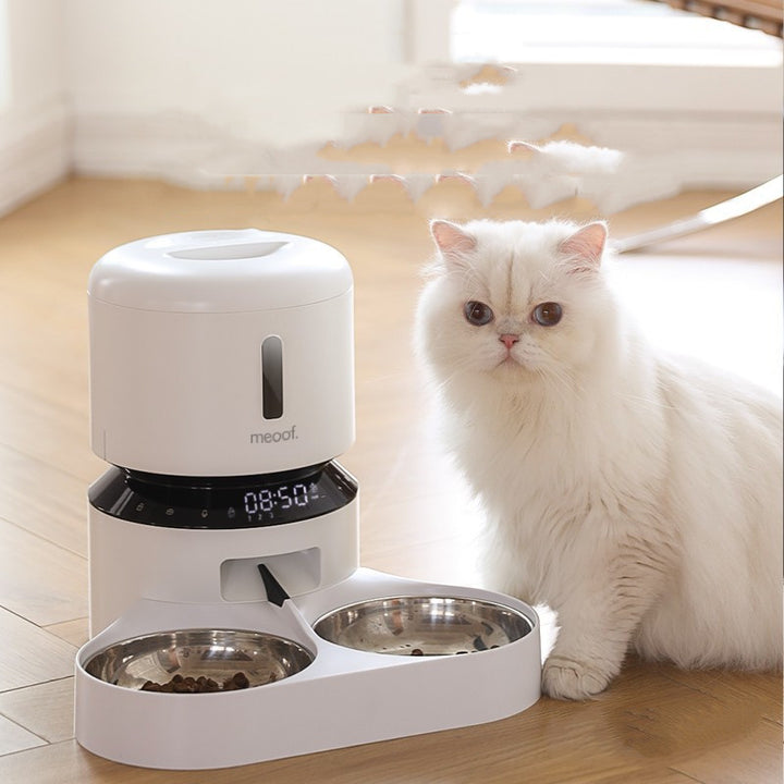 Capsule Automatic Pet Feeding Double Bowl